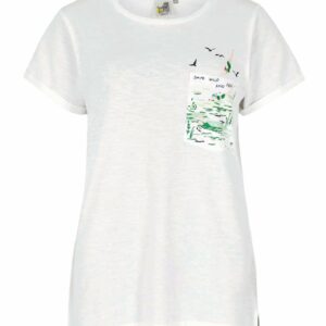 Weird Fish Wild Swimmers Organic Cotton T-Shirt White Size 8