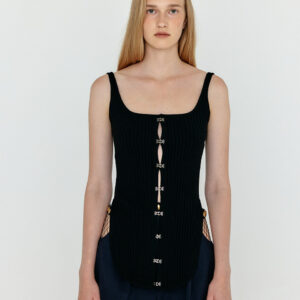 Wesle Bustier Knit Top_Black