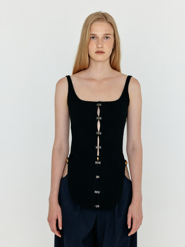 Wesle Bustier Knit Top_Black