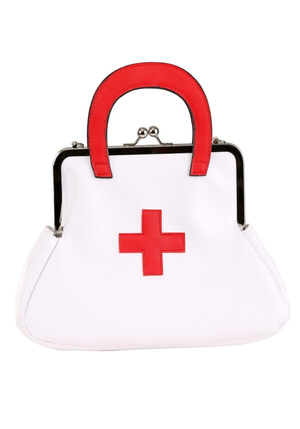 White Nurse Fancy Dress Costume Purse