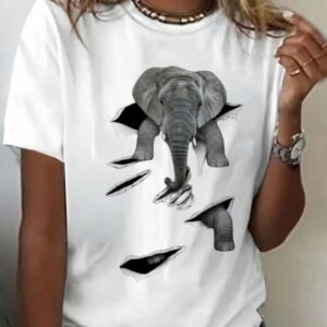 Women Animal Short Sleeve T-shirt