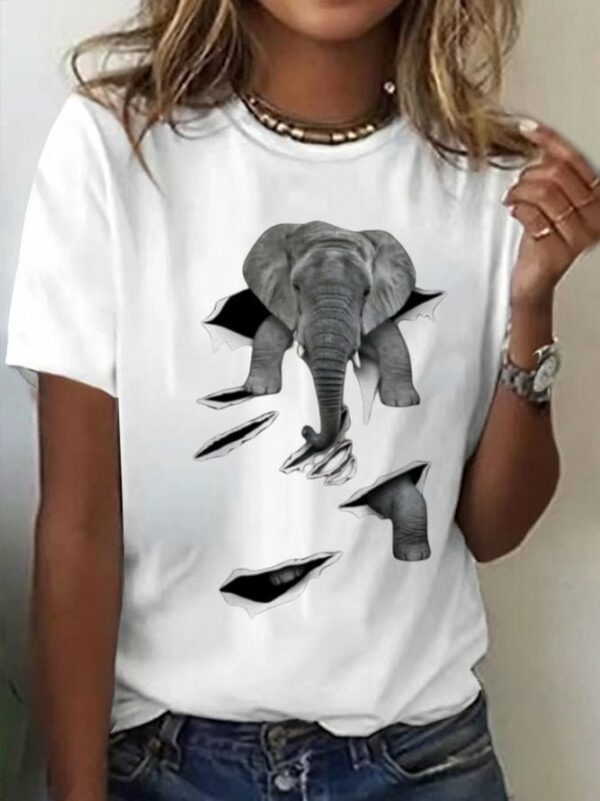 Women Animal Short Sleeve T-shirt