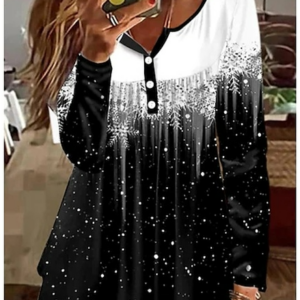 Women Casual Ombre Autumn V neck Loose Jersey Long sleeve A-Line Regular T-shirt