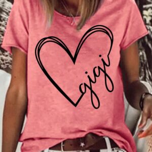 Women Casual Summer Text Letters No Elasticity Loose Crew Neck Regular H-Line Regular T-shirt