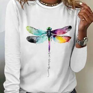 Women Dragonfly Long Sleeve T-shirt