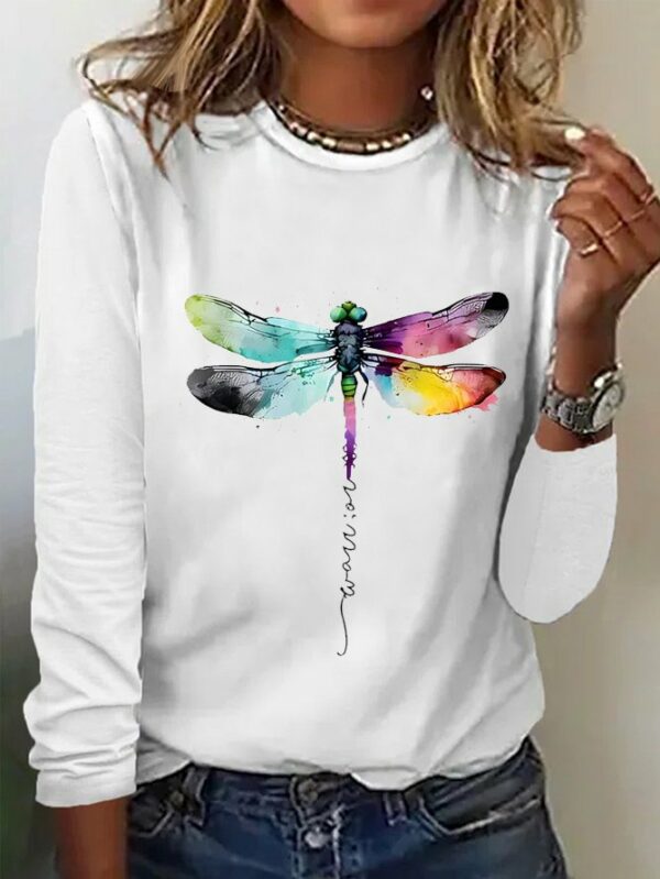 Women Dragonfly Long Sleeve T-shirt