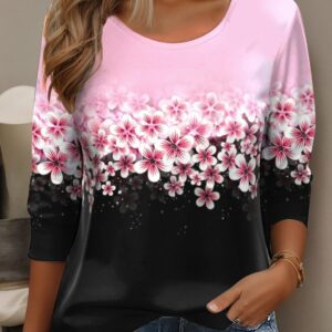 Women Floral Long Sleeve T-shirt