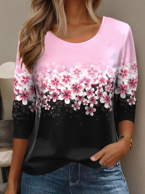 Women Floral Long Sleeve T-shirt