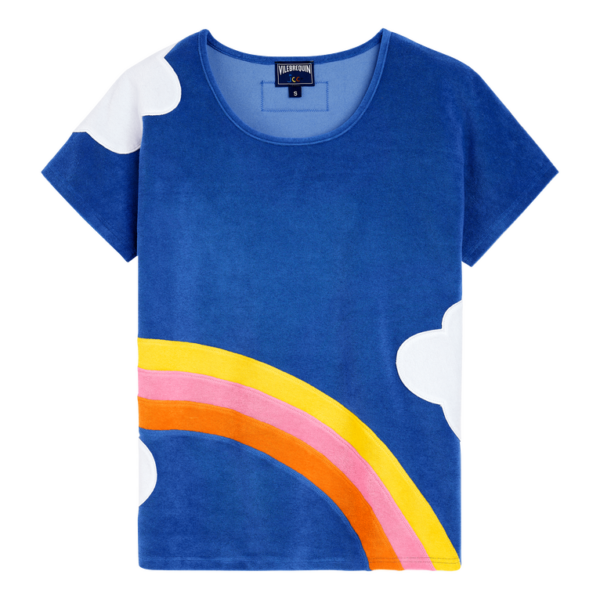 Women Multicolor Clouds T-shirt - Vilebrequin X Jcc+ - Limited Edition - Tee Shirt - Fixties - Blue - Size L - Vilebrequin