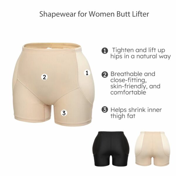 Women Padded Shapewear Panties Hip Enhancer Panties Shaper Shorts Sponge Padded Butt Lifter Padded Shapewear