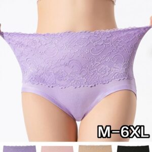 Women Plain All Season Simple Lace High Waist Lightweight High-Elastic Daily 1 * Panty Panties