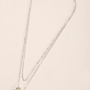 Womens 2 Layer Silver Heart Necklace