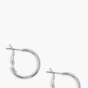 Womens 2Cm Basic Hoop Earrings - Grey - One Size, Grey