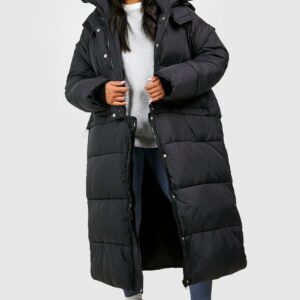 Womens 4 In 1 Detachable Oversized Puffer Jacket - Black - 12, Black