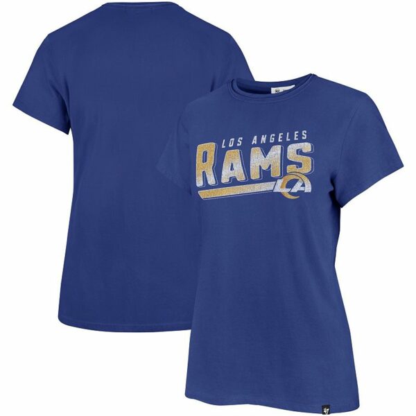 Women's '47 Royal Los Angeles Rams Pep Up Frankie T-Shirt, Size: XL, Blue