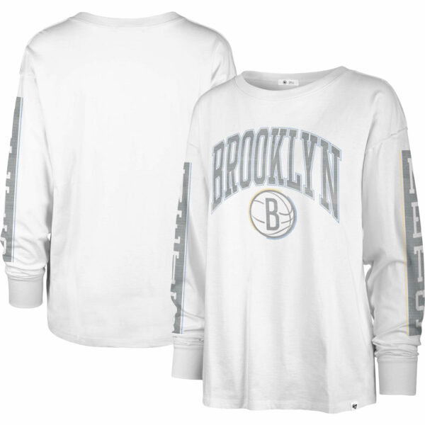 Women's '47 White Brooklyn Nets City Edition SOA Long Sleeve T-Shirt