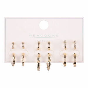 Womens 6pk Gold Mini Hoop Earrings