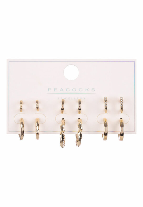 Womens 6pk Gold Mini Hoop Earrings