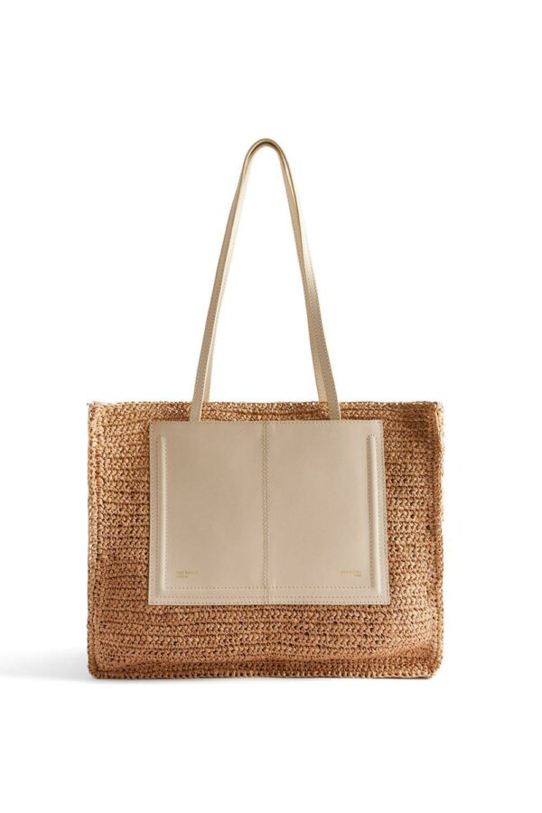 Womens Ashvi Raffia Large Tote Bag Cream