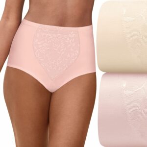 Women's Bali® 2-Pack Firm Control Tummy Panel Firm Control Shaping Brief Panty Set X710, Size: Medium, Pink Porcelain Pack