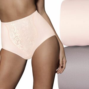 Women's Bali® 2-pack Light Control Lace Shaping Brief Panty Set X372, Size: XXXL, Warm Silver Pink Bliss