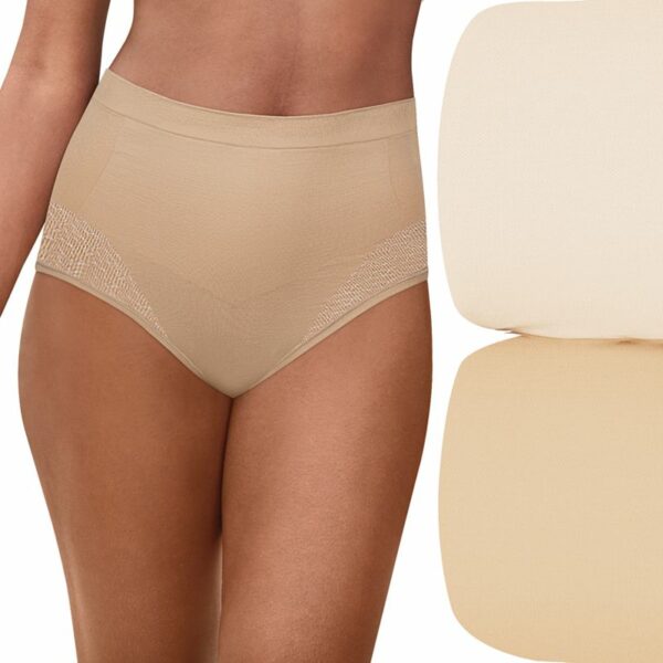 Women's Bali® Comfort Revolution® 2-Pack Firm Control Brief Panty Set DF0048, Size: Large, Light Beige Pack