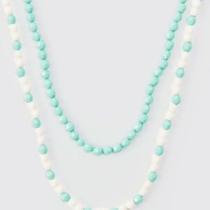 Womens Beaded Chain Multi Layer Necklace - One Size, Multi