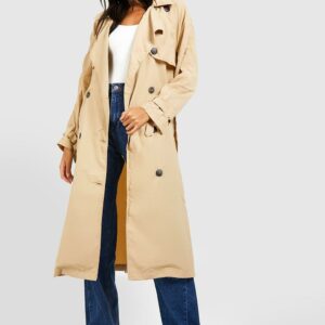 Womens Belted Trench Coat - Brown - 14, Brown