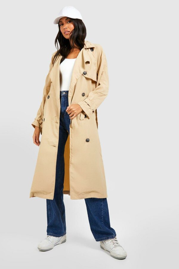 Womens Belted Trench Coat - Brown - 14, Brown