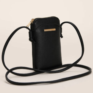 Womens Black Cross Body Mobile Phone Bag