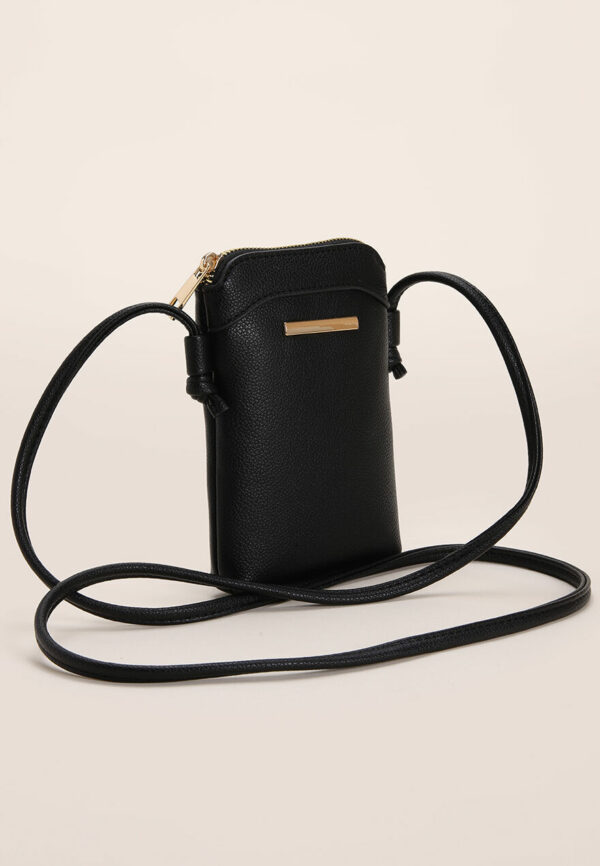 Womens Black Cross Body Mobile Phone Bag