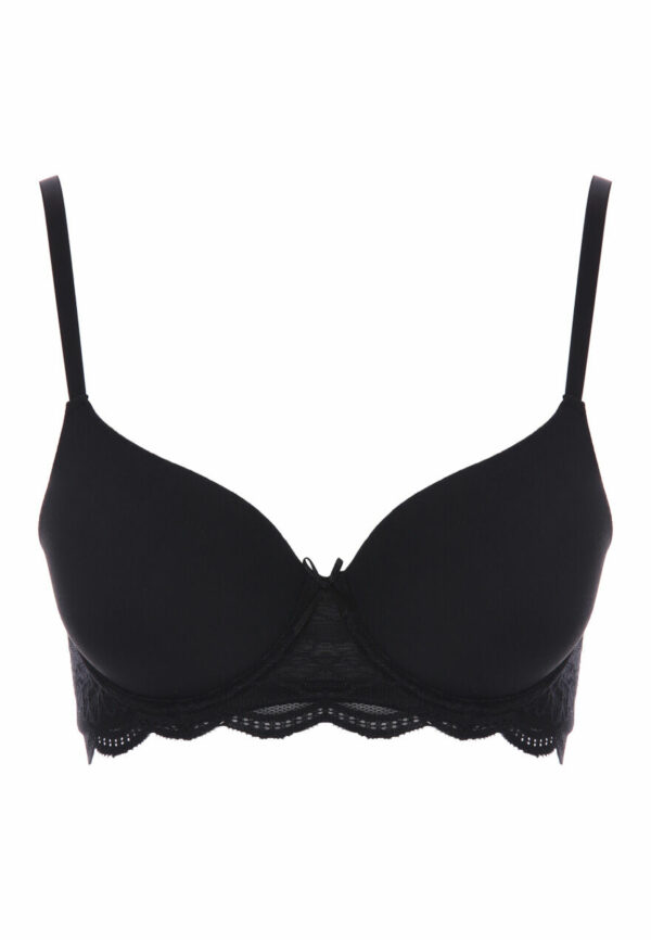 Womens Black Lace Band T-Shirt Bra