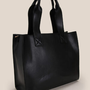 Womens Black Structured Tote Bag