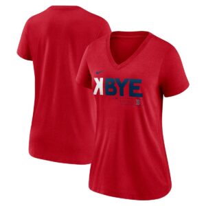 Women's Boston Red Sox Red Nike K-Bye Tri-Blend V-Neck T-shirt - Red