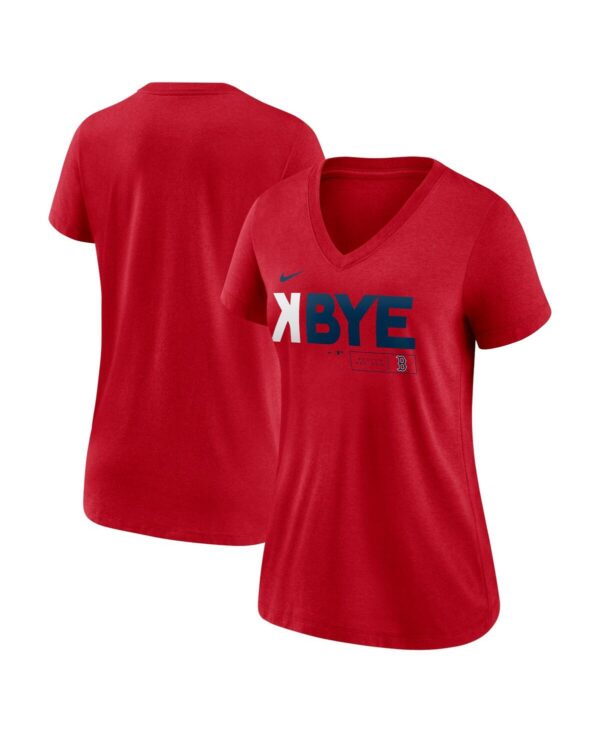 Women's Boston Red Sox Red Nike K-Bye Tri-Blend V-Neck T-shirt - Red