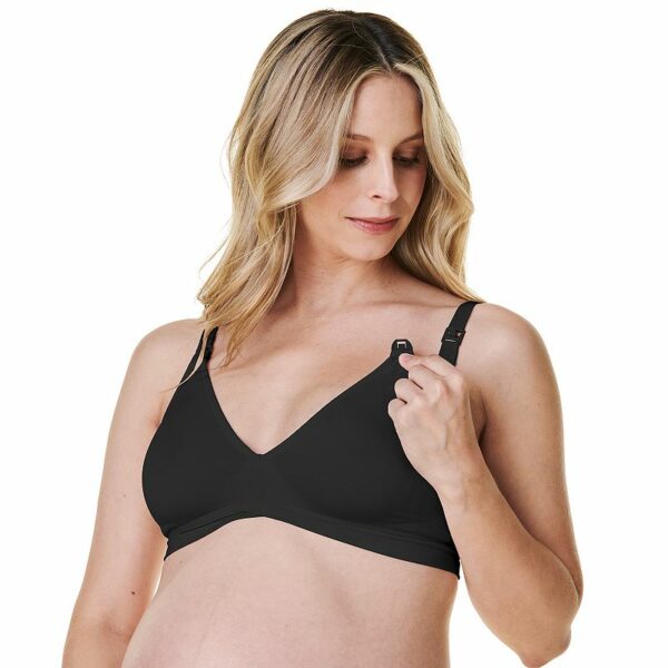 Women's Bravado Designs V-Neck Maternity & Nursing Bra 11046BA, Size: XL, Black