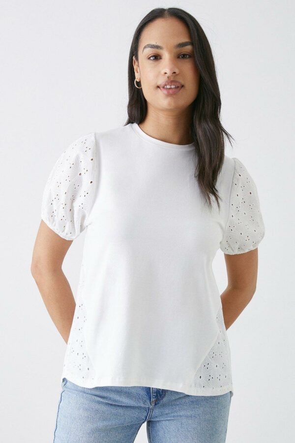 Womens Broderie Back Detail T-shirt