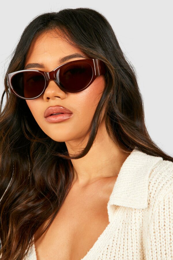 Womens Brown Tinted Frame Sunglasses - One Size, Brown