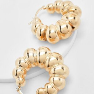 Womens Bubble Hoop Earrings - Gold - One Size, Gold