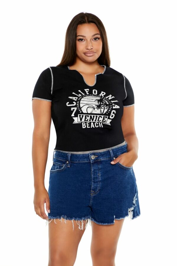 Women's California Baby T-Shirt in Black, 3X