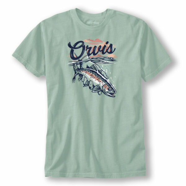 Women's Catch and Release Graphic T-Shirt Surf Size Large Cotton Orvis