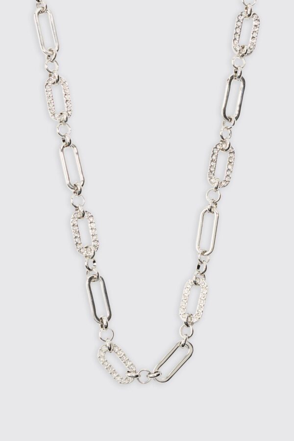 Womens Chain Link Necklace In Silver - Grey - One Size, Grey