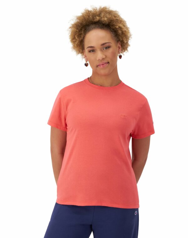 Women's Champion Classic T-Shirt, C Logo High Tide Coral M