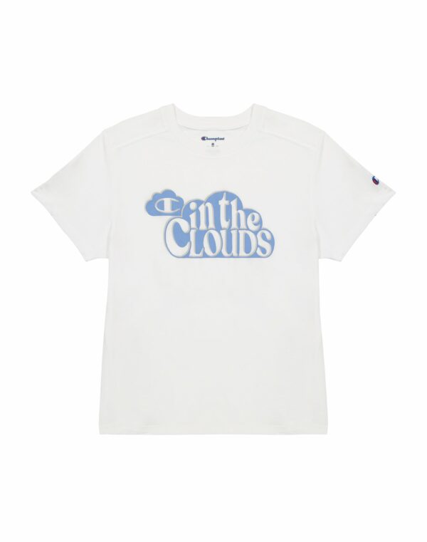 Women's Champion Graphic T-Shirt, In The Clouds White M