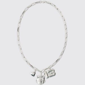 Womens Chunky Chain Metal Necklace - Grey - One Size, Grey