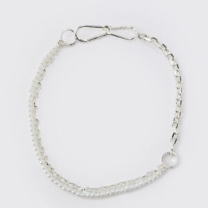 Womens Chunky Pearl Chain Necklace - Grey - One Size, Grey