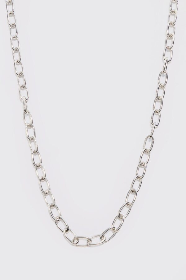 Womens Clasp Detail Chain Necklace In Silver - Grey - One Size, Grey