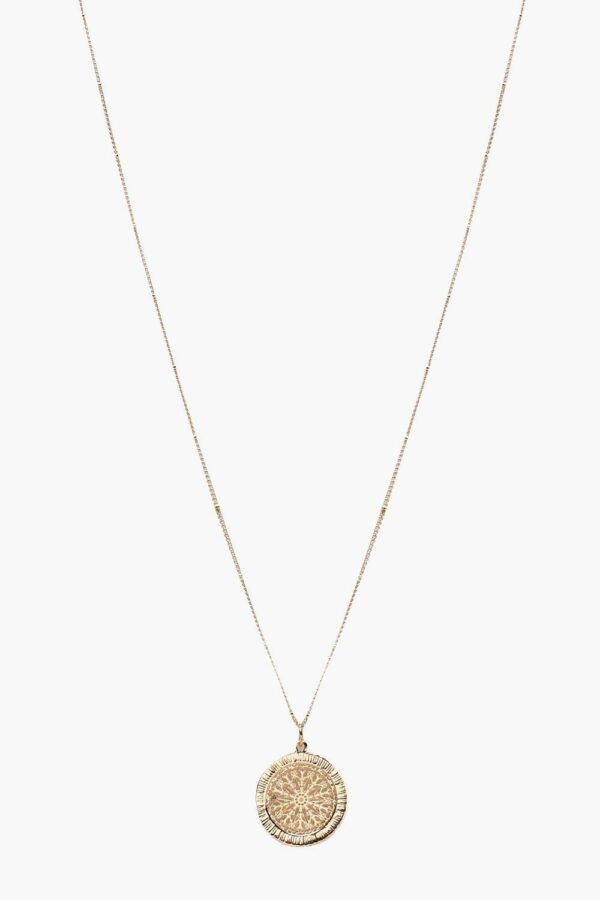 Womens Coin Detail Pendant Necklace - Gold - One Size, Gold