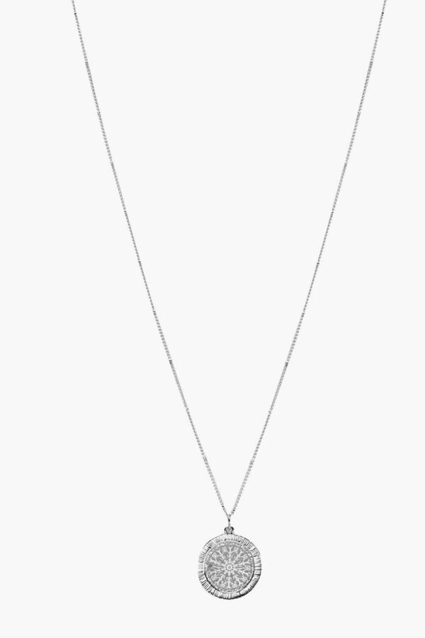 Womens Coin Detail Pendant Necklace - Grey - One Size, Grey