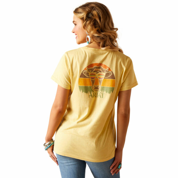 Women's Cow Sunset T-Shirt in Jojoba, Size X-Small, by Ariat